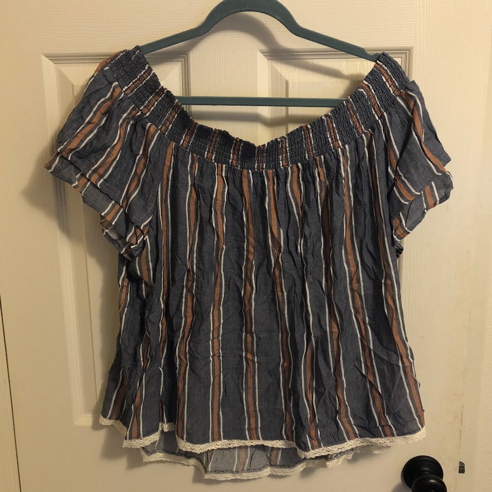 off the shoulder striped top